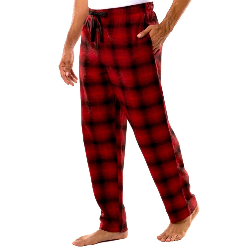 George Men’s Flannel Pajama Pants Small 28–30 | Red Black Plaid